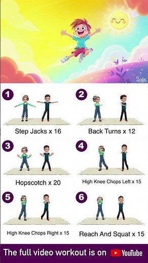 15 Min Standing Exercises For Kids: Grow Taller & Burn Fat!