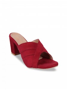 Buy Bella Toes Women Maroon Solid Block Heels -  - Footwear for Women