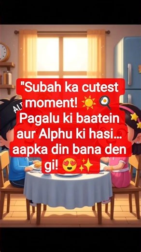 "Cutest Breakfast with Alphu & Pagalu ☀️🍳 Happy Morning Vibes!"#shorts#aivideo #youtubeshorts #funny