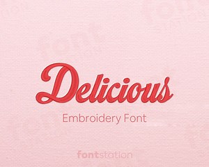 Delicious Embroidery Font - 4 Sizes - BX, PES   9 Formats - Script Embroidery Letters - Retro, Cursive, Vintage Machine Embroidery Alphabet - Etsy