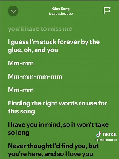 Glue Song by Beabadoobee - Full Lyrics and Music