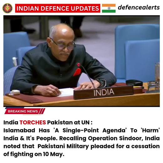 IDU on Instagram: "🔴India TORCHES Pakistan at UN : Islamabad Has 'A Single-Point Agenda' To 'Harm' India & It's People. Recalling Operation Sindoor, India noted that Pakistani Military pleaded for a cessation of fighting on 10 May."