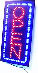 19-inch Vertical LED Neon Open Sign with 2 Light Modes Fixed/Chase Flashing Animated Motion Running LED Business Neon Open Sign +On/Off Switch Bright Light Neon for Various Store Business