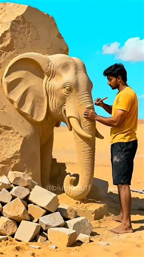 The man built a beautiful castle in the desert.😮