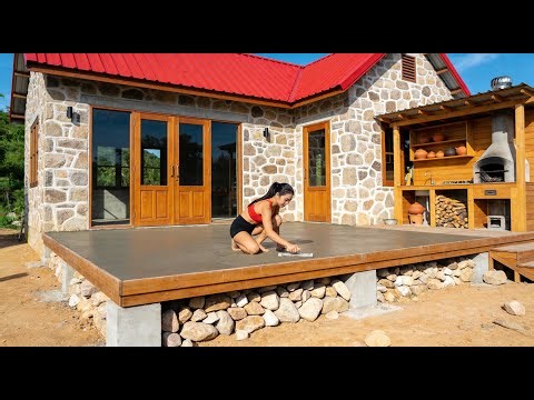 24時間 石柱キャビンで行う 木材ストリップ床施工技術 | 24 Hours Wood Flooring Technique Using Strips in a Stone Pillar Cabin