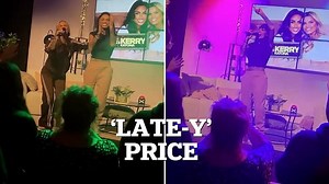 Moment TV personality Katie Price shows up two hours late for show with Kerry Katona