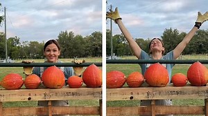 Jennifer Garner sings a song while showing off her pumpkins
