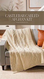 4.2K views · 23 reactions | This luxurious afghan features an elegant geometric pattern reminiscent of wheat stalks. This crochet kit includes Premier Anti-Pilling Everyday Worsted Yarn in the color Natural Pearl, digital pattern, and a tutorial video. Designed by Bendy Carter for Annie's Signature Designs. Order the Castlebar Cabled Afghan Crochet Kit at https://bit.ly/3zDm51O. | Annie's Attic | Facebook