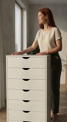 White Seven Drawer Mobile Storage Cabinet for Minimalist Spaces