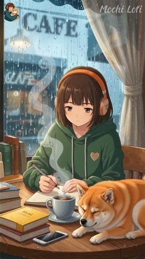 Rainy coffee shop study vibes ☕🌧️ Deep focus lo-fi for productive mornings. #shorts