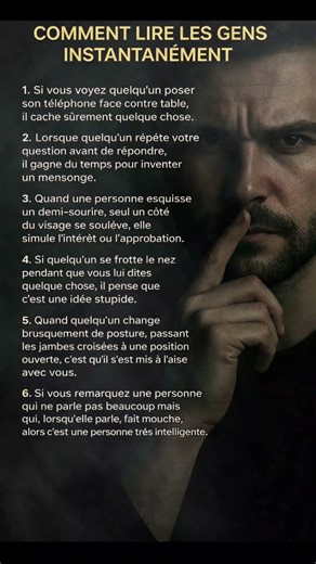 COMMENT LIRE LES GENS INSTANTANÉMENT 6 signes #lirelesgens #psychologie #langagecorporel #décryptage