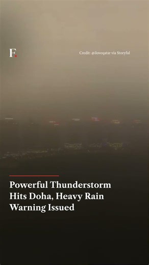 #FirstpostNews: Powerful Thunderstorm Hits Doha, Heavy Rain Warning Issued | N18G