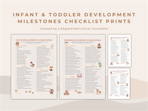 Infant & Toddler Milestone Checklist Prints (PDF) - Etsy