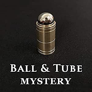 SUMAG Ball & Tube Mystery (Brass) Magic Tricks Steel Ball Sink Down into Tube Magic Close Up Illusions Props Gimmick Mentalism Easy
