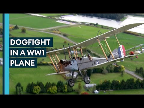 A dogfight in a WW1 biplane.