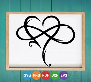 Heart and Infinity Graphic SVG | Eternal Love Symbol Digital Download - Etsy Canada