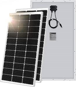 Mighty Max Battery 100 Watt Monocrystalline Solar Panel - 2 Pack