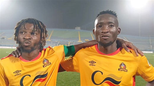 Midfielder Owen Tembo and Defender Dominic Chanda react after the team's exit in the CAF Champions League. | Power Dynamos Football Club
