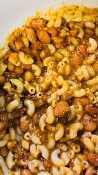 Budget friendly Comfort food !!chili Mac college meals, potluck salsa chips picante sauce casserole