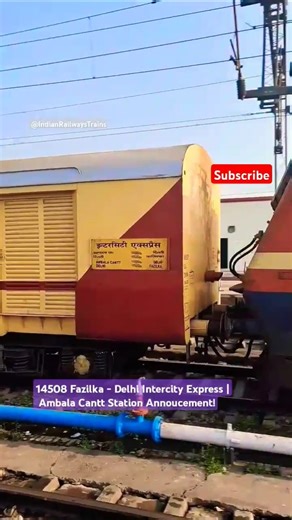 14508 Fazilka - Delhi Intercity Express | #train #trainannouncement #ambala