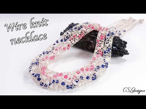 Double spiral wire knit necklace tutorial