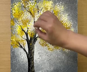 Easy way to draw a tree / Acrylic painting technique | Acrylic Painting Techniques
