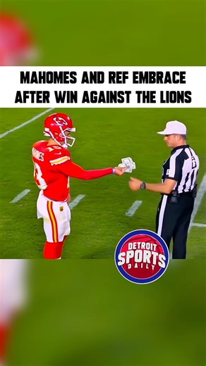 Patrick Mahomes was caught in 4K slipping the refs some cash — even tossing in a little kiss after they helped the Chiefs steal one from #Detroit on Sunday night‼️😭🗣️ #fake #fakenews #ai #notreal #meme #joke #funny #nfl #reels | Detroit Sports Daily