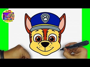 HOW TO DRAW CHASE FROM PAW PATROL | STEP BY STEP | DRAWING PAW PATROL EASY
