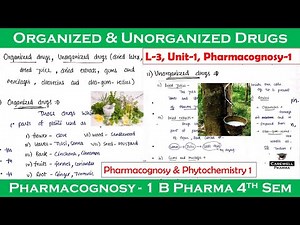 Organized drugs || Unorganized Drugs || L-3, U-1 || pharmacognosy 4th semester || Carewell Pharma