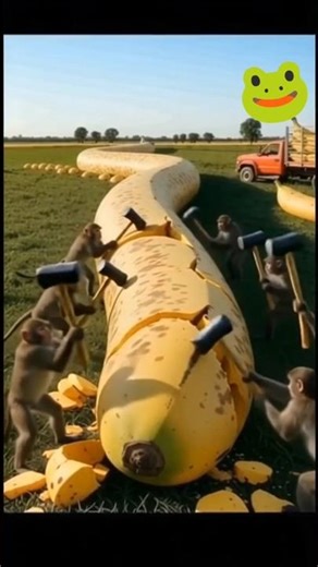 frog 🐸 rescued from giant banana #youtube