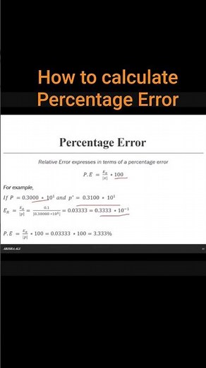 How to calculate Percentage Error #numericalmethods #numericalanalysis #education