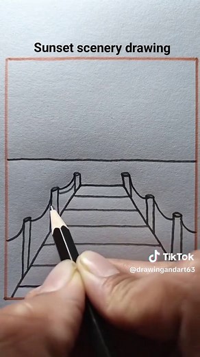 Sunset Scenery Drawing Tutorial