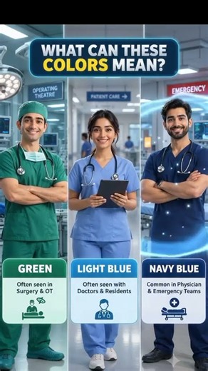 Why Do Doctors Wear Different Colors? 👨‍⚕️🎨 | Medical Scrubs Explained #shorts