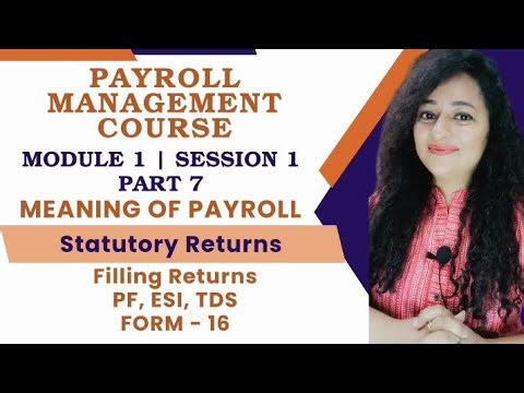 Returns | PF, ESI, TDS | Payroll Course | Module 1 | Session 1 | Part 7 #payroll #readytogetupdate