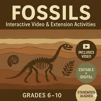 Fossils - Interactive Video and Extension Activities (5th-8th Grade) - NGSS