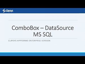 Working with Combobox (1) - Configure a combobox to a Table in MS SQL server