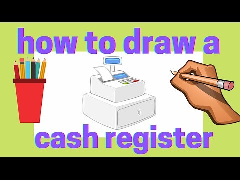 How to draw a cash register step by step