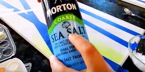 Add Salt On Paint And Then Use A Credit Card In Paint To Make This Brilliant Art