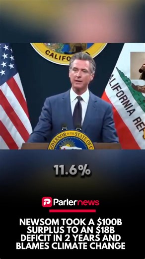@gavinnewsom blames his out of control spending on Climate Change. | Parler