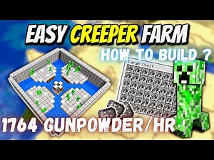 Minecraft Creeper Farm - No Cats, No Redstone - 1700+ Gunpowder Per Hour!