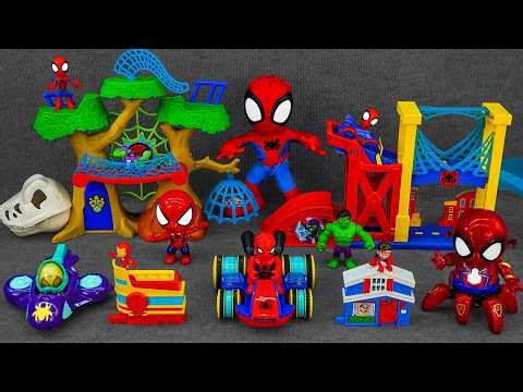 Marvel Spiderman Toys Unboxing Review | Dino-Webs Treehouse & Goblin Raptor vs Web Squad City Chase