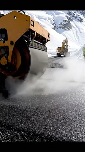 Extreme Road Construction: Paving Through Snow & Mud! 🏗️