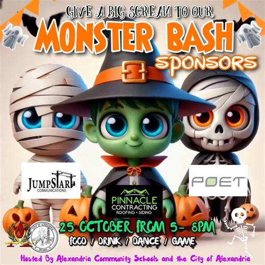 🎃🧡 A huge thank you to our Monster Bash sponsors! 🧡🎃 We want to give a big shoutout to Jumpstart Communications, POET, and Pinnacle Construction for their generous support of this year’s Monster Bash. Your sponsorship helps us create a safe, fun, absolutely over-the-top Halloween experience for our community — at no cost to our families. 👻 Because of partners like you, we’re able to offer: 🎃 Costume fun 🔥 Fall activities for all ages 🎟 Raffle prizes & giveaways 📅 Monster Bash is TOMORRO