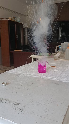 Crazy Science Lab on Instagram: "Reactivity of alkaly metal with water 💦 Potassium is one of the most reactive element. In contact with water 💥 #science #crazyscience #chemistry #chemistrylab #chemicalexperiment #lab #potassium #periodictable #student #studentlife #explosion #alkalimetals #pinkcolor"