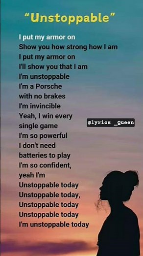 Unstoppable lyrics Sia #lyricsvideo #unstoppable #sia