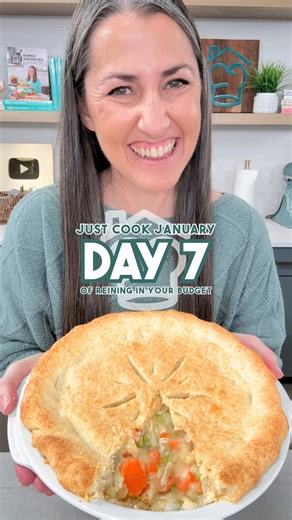 Day 7 of Just Cook January: chicken pot pie. Cheap ingredients, cozy vibes, and the kind of dinner that makes everyone shut up and eat. Use leftover chicken, frozen veggies, and store-bought crust if you want. No shame. Just comfort in a pie dish. https://thestayathomechef.com/chicken-pot-pie/ | The Stay At Home Chef