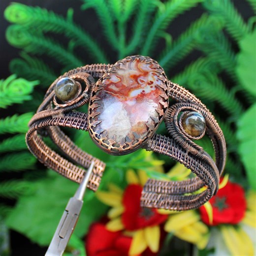 Copper Wire Bangle Bracelet Agate Bangle Cuff Labradorite Bangles Copper Wire Wrapped Bangle Bracelet Gemstone Bracelet Wire Wrap Jewelry - Etsy