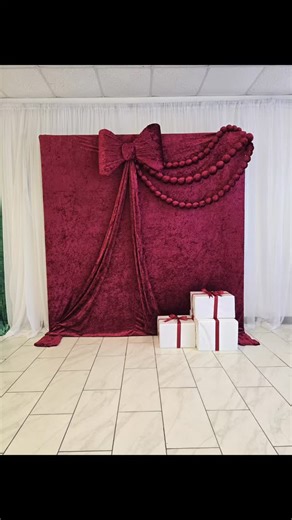 Rich Red Bow Backdrop | Elite Design