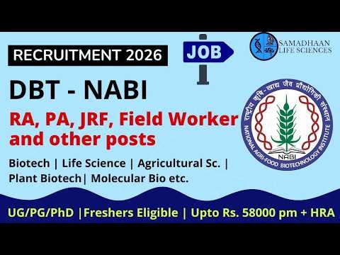 NABI Jobs Hiring Now | Graduate, Postgraduate and PhD Positions Open