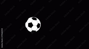 Bouncing ball. Football. Loop animation of bounced soccer ball. Realistic 3D soccer ball. Video animation. Alpha channel Stock Video